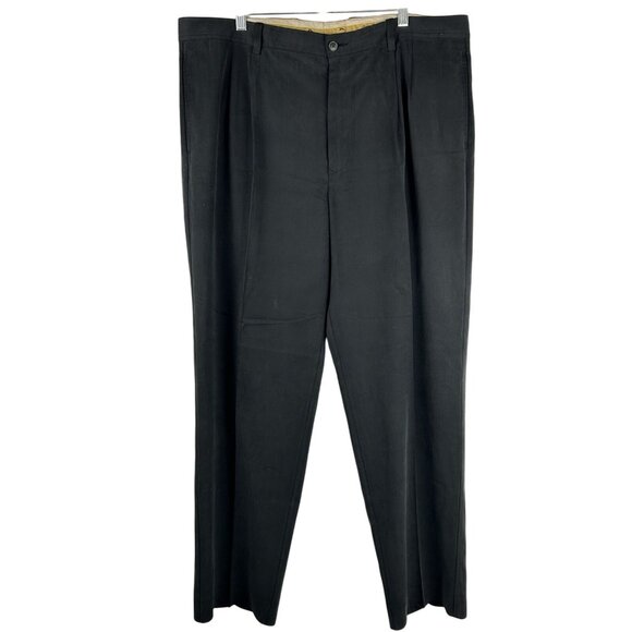 Tommy Bahama Silk Rayon Blend Dress Pants Trousers Men's 40x32 Black Loose Fit - Picture 1 of 13